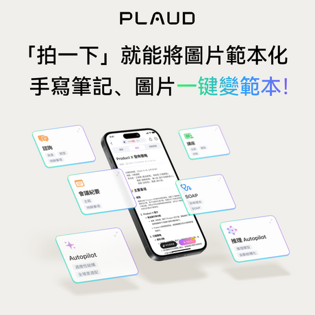 拍張照秒轉專屬範本！Plaud App「範本快拍」功能深入解析