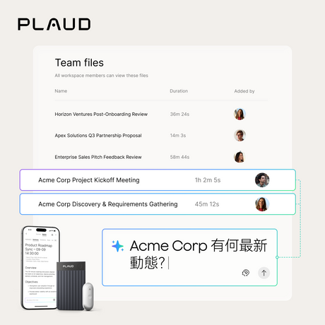 Plaud Team：讓對話轉化成共享的團隊智慧