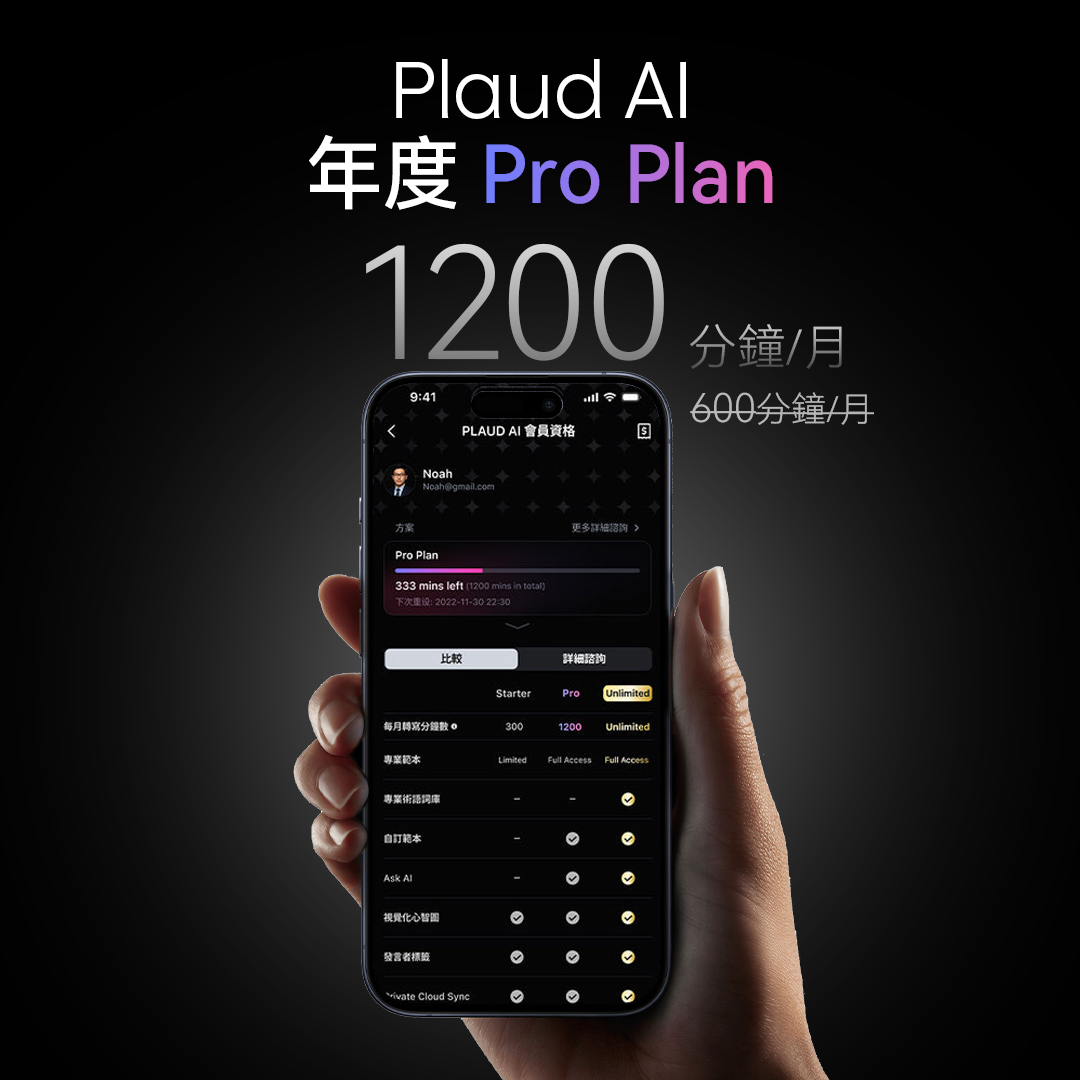 Plaud AI 年度專業計劃