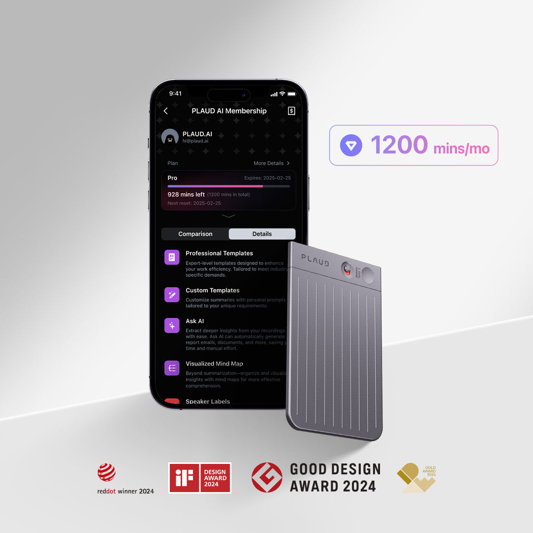 PLAUD NOTE 與 AI 年度專業版方案
