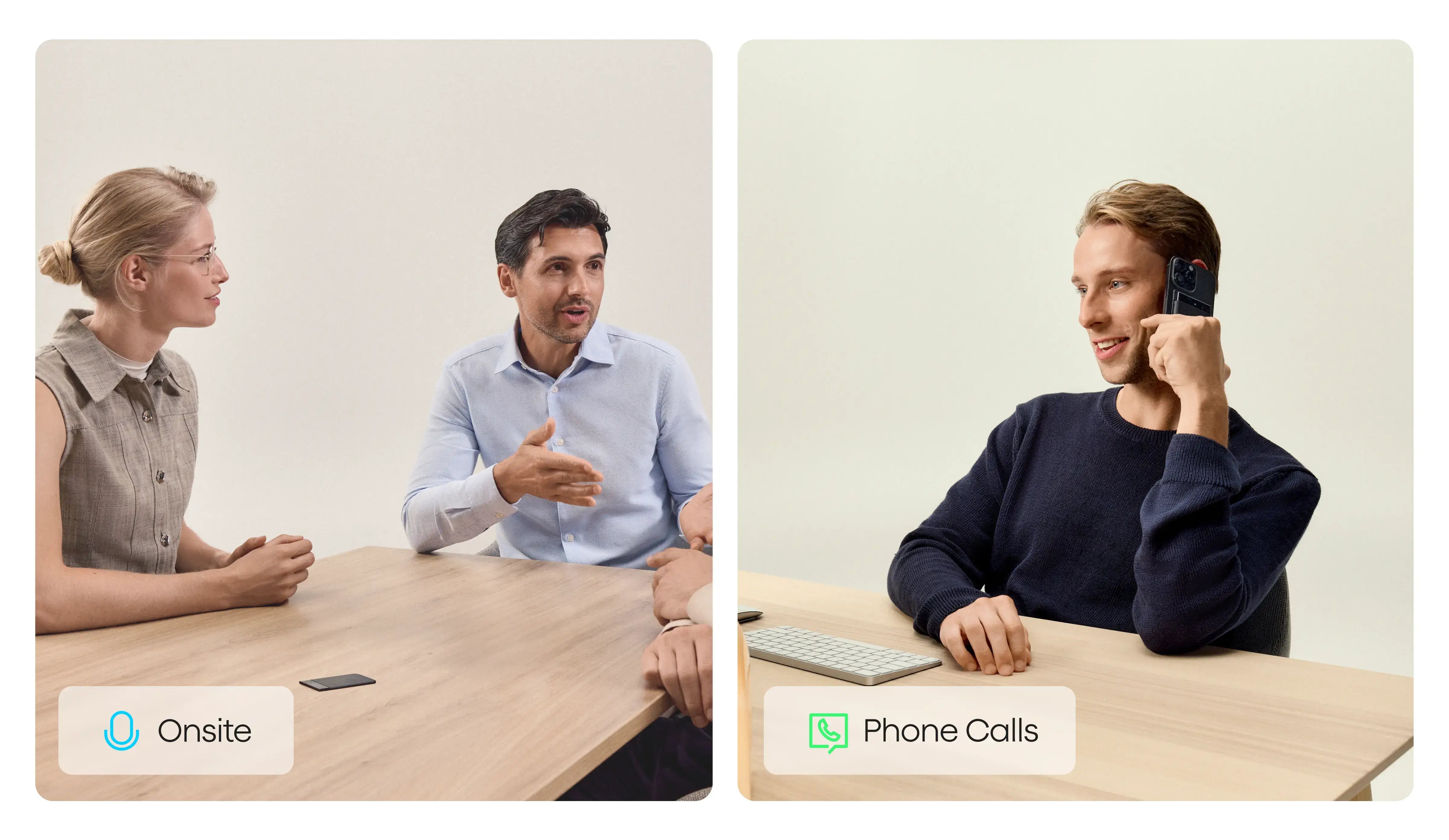 Seamless recording for calls and in-person meetings